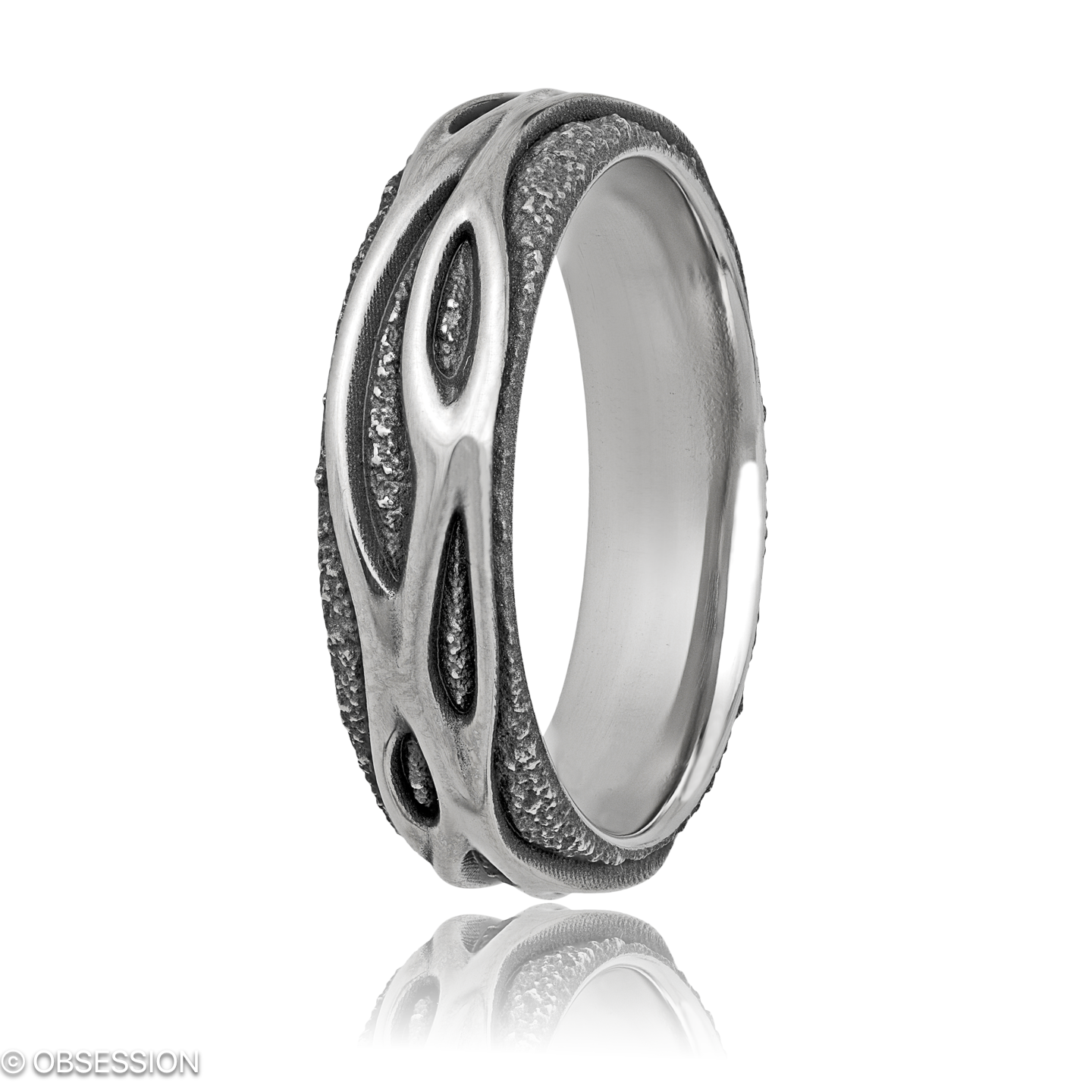 Avalon Partnerring in Weissgold, mit einer Ringbreite von 6mm und einer Ringgrösse von 62