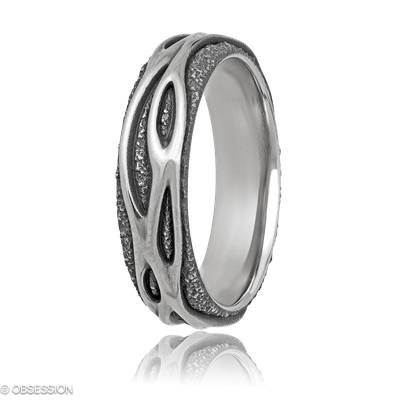 Avalon Partnerring in Weissgold, mit einer Ringbreite von 6mm und einer Ringgrösse von 62