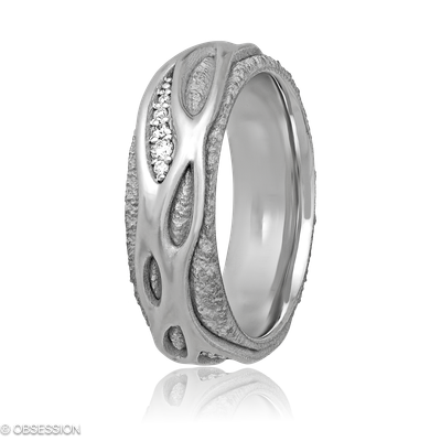 Avalon Partnerring in Weissgold, mit einer Ringbreite von 6mm und einer Ringgrösse von 52