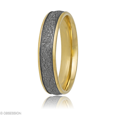 Anniversary Partnerring in Gelbgold, mit einer Ringbreite von 5mm und einer Ringgrösse von 62