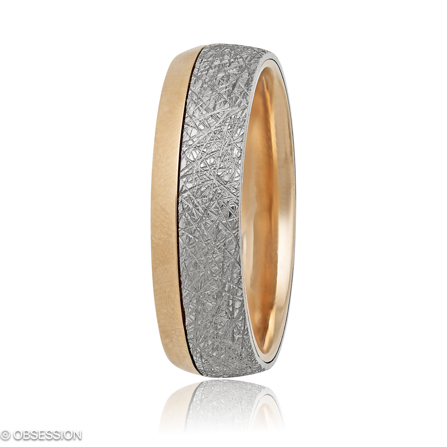 Anniversary Partnerring in Rotgold und Weissgold, mit einer Ringbreite von 6.8mm und einer Ringgrös…