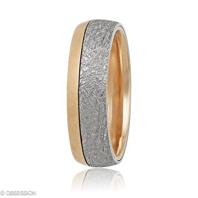 Anniversary Partnerring in Rotgold und Weissgold, mit einer Ringbreite von 6.8mm und einer Ringgrös…