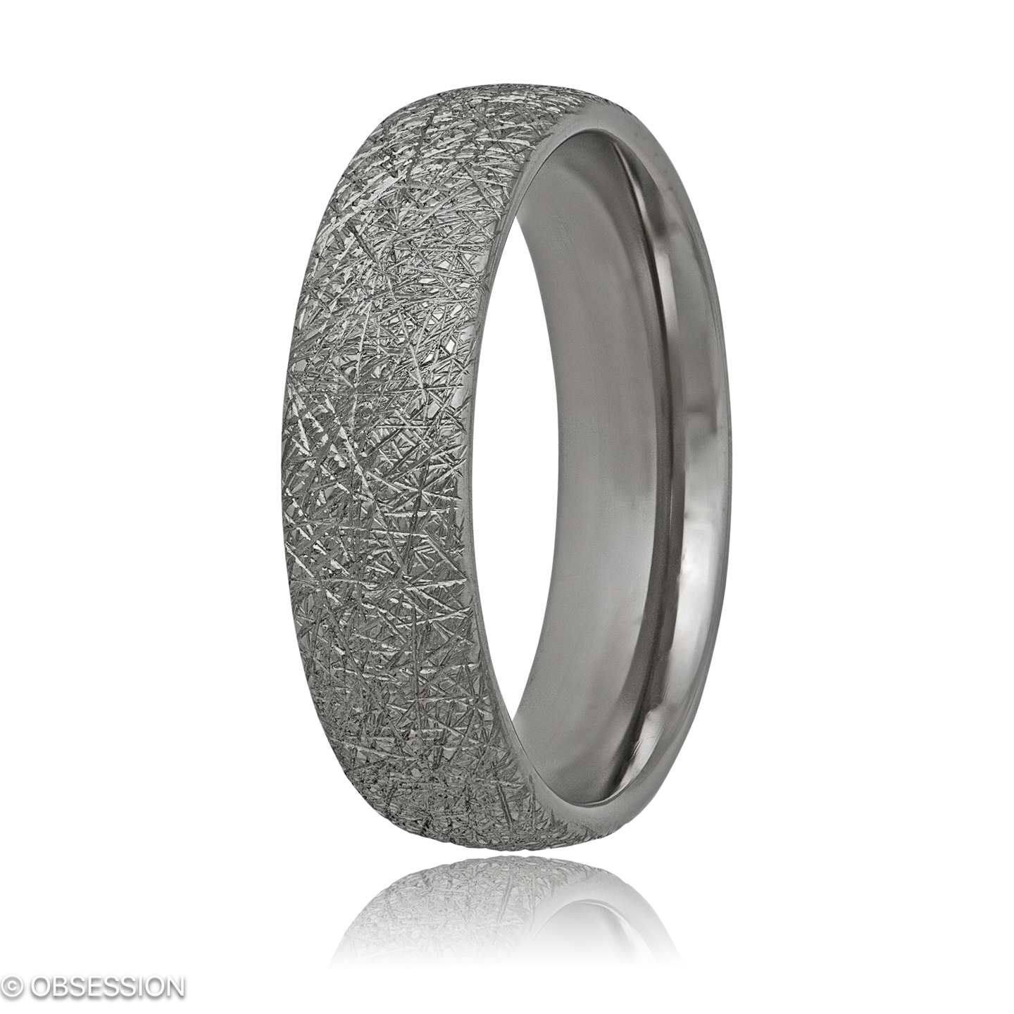 Anniversary Partnerring in Weissgold, mit einer Ringbreite von 6mm und einer Ringgrösse von 62