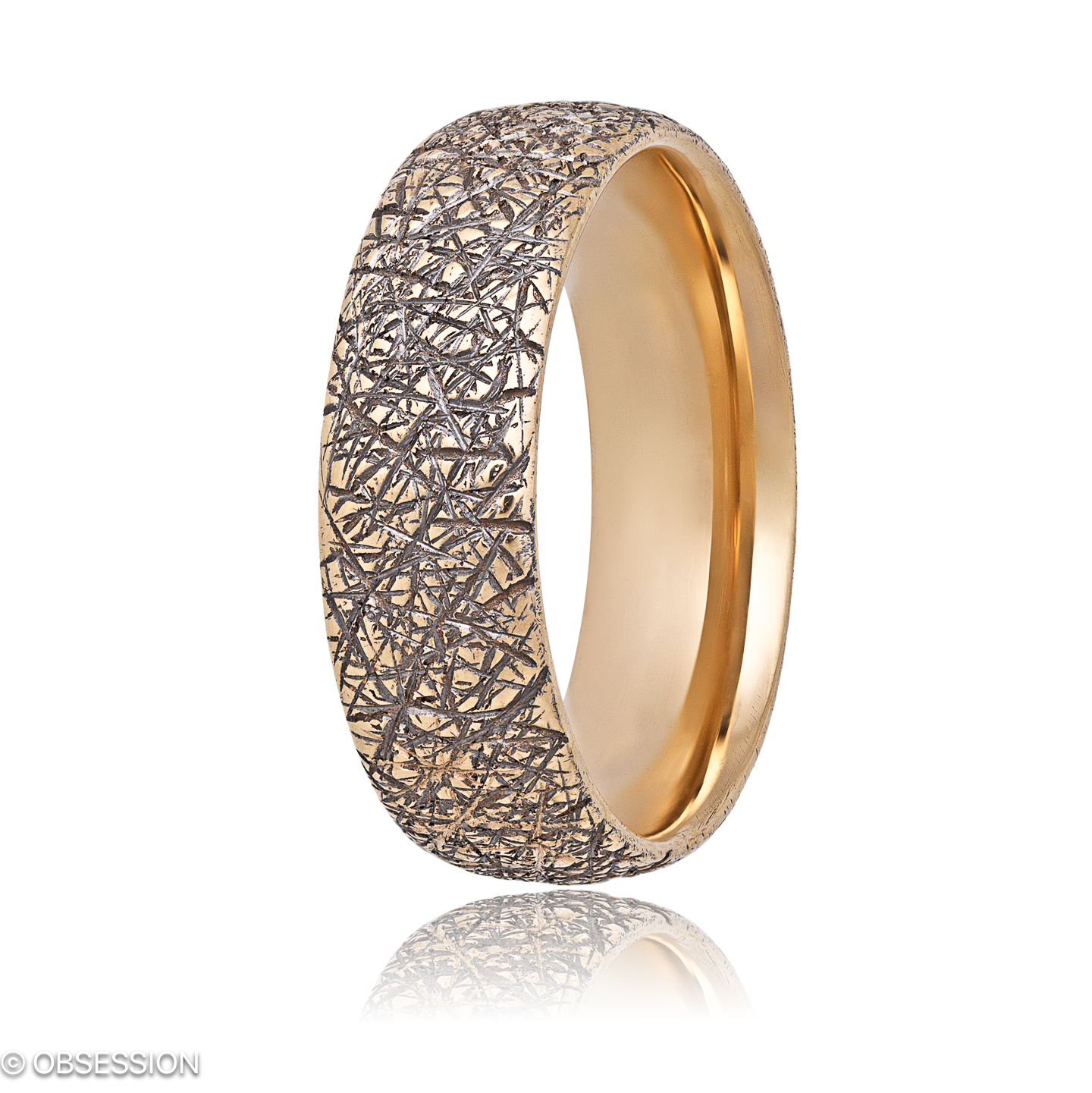 Anniversary Partnerring in Rotgold, mit einer Ringbreite von 7mm und einer Ringgrösse von 62