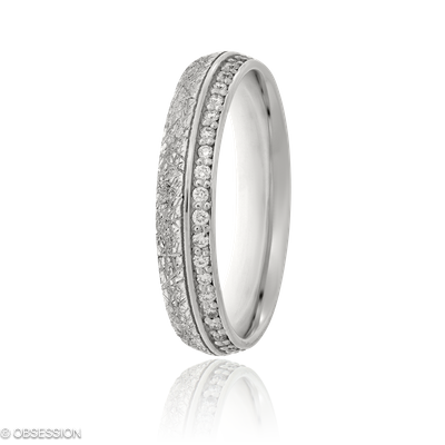 Anniversary Partnerring in Weissgold, mit einer Ringbreite von 4mm und einer Ringgrösse von 52
