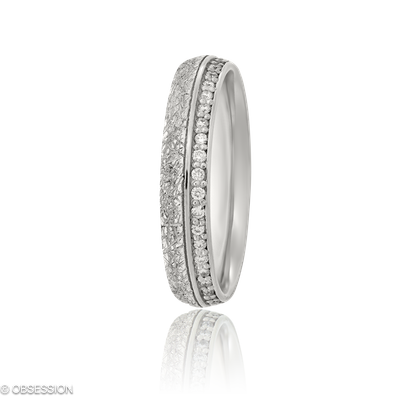 Partnerring Anniversary in Weissgold mit 43 Brillant FG, vs1-vs2