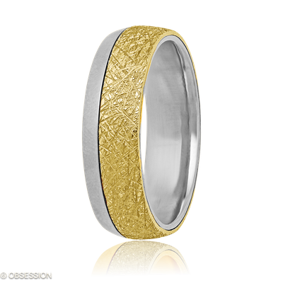 Anniversary Partnerring in Weissgold und Gelbgold, mit einer Ringbreite von 6.8mm und einer Ringgrö…