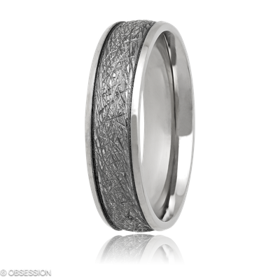 Anniversary Partnerring in Weissgold, mit einer Ringbreite von 6mm und einer Ringgrösse von 62