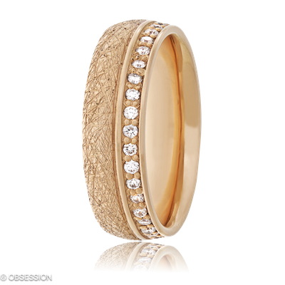 Anniversary Partnerring in Rotgold, mit einer Ringbreite von 6mm und einer Ringgrösse von 52