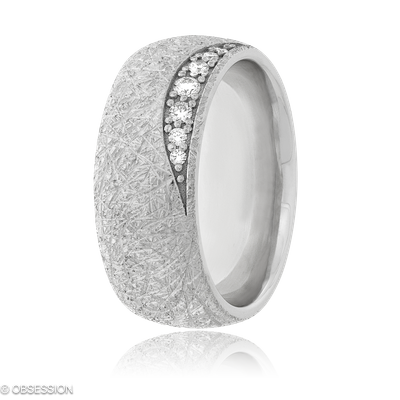 Partnerring Anniversary in Weissgold mit 7 Brillant FG, vs1-vs2