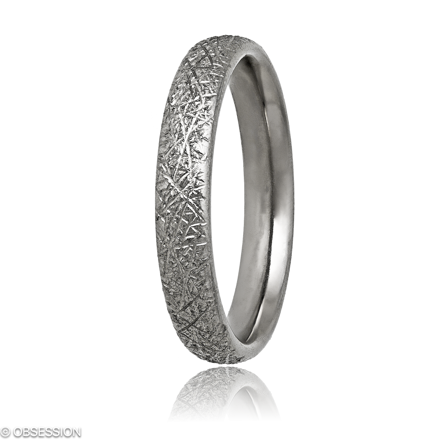 Anniversary Partnerring in Weissgold, mit einer Ringbreite von 4mm und einer Ringgrösse von 62