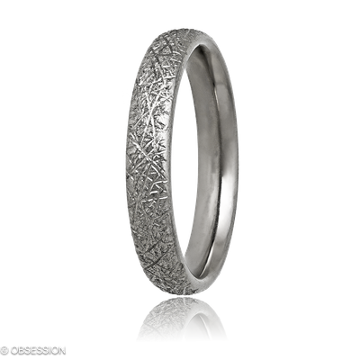 Anniversary Partnerring in Weissgold, mit einer Ringbreite von 4mm und einer Ringgrösse von 62