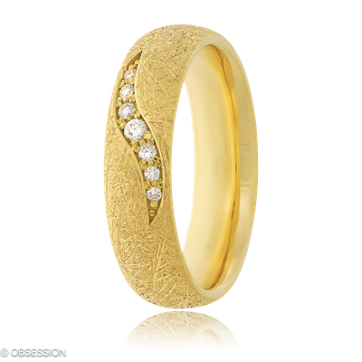 Partnerring Anniversary in Gelbgold mit 7 Brillant FG, vs1-vs2