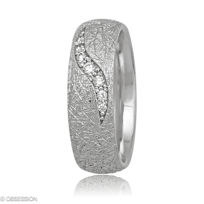 Partnerring Anniversary in Weissgold mit 7 Brillant FG, vs1-vs2