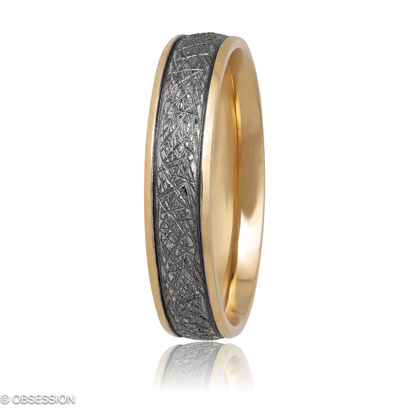 Anniversary Partnerring in Rotgold, mit einer Ringbreite von 5mm und einer Ringgrösse von 62