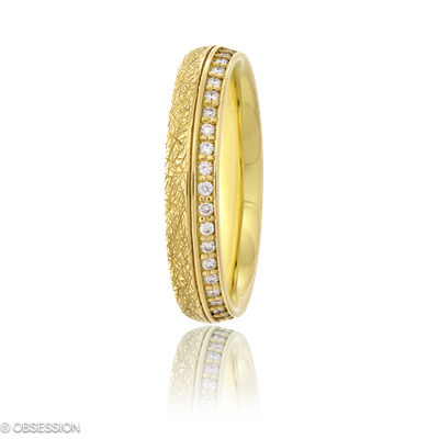 Partnerring Anniversary in Gelbgold mit 43 Brillant H si