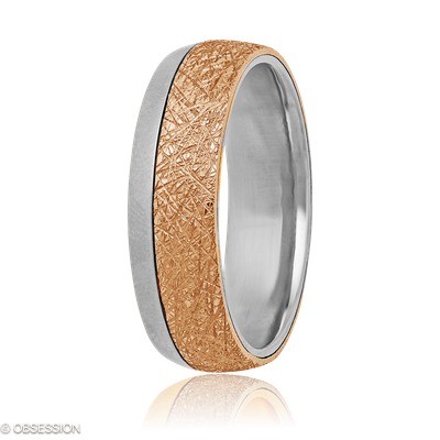 Anniversary Partnerring in Weissgold und Rotgold, mit einer Ringbreite von 6.8mm und einer Ringgrös…