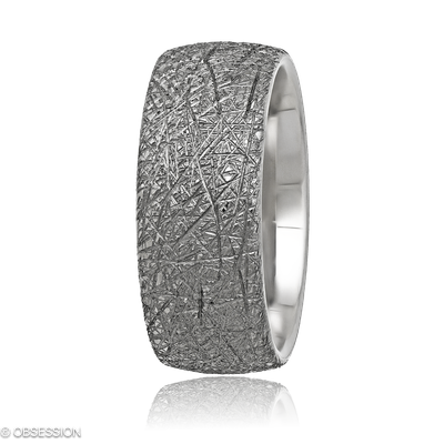 Anniversary Partnerring in Weissgold, mit einer Ringbreite von 8mm und einer Ringgrösse von 62