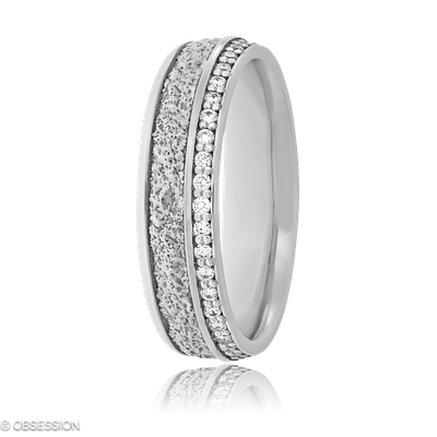 Partnerring Stone in Weissgold mit 43 Brillant FG, vs1-vs2