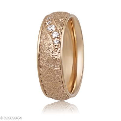 Partnerring Stone in Rotgold mit 5 Brillant H si