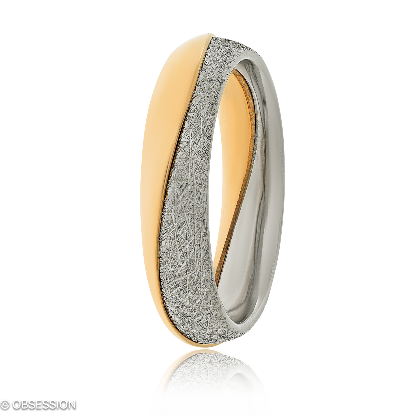 Together Partnerring in Weissgold und Rotgold, mit einer Ringbreite von 5mm und einer Ringgrösse vo…