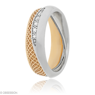 Partnerring Together in Rotgold und Weissgold mit 10 Brillant FG, vs1-vs2
