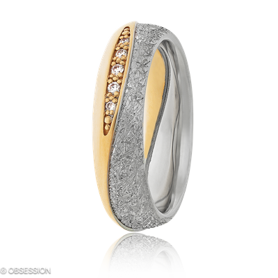 Partnerring Together in Weissgold und Rotgold mit 10 Brillant H si