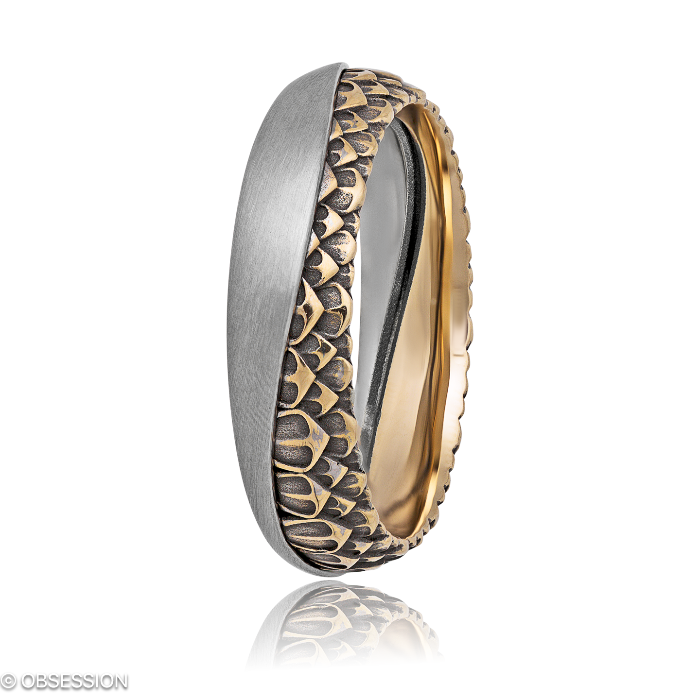 Together Partnerring in Weissgold und Rotgold, mit einer Ringbreite von 6mm und einer Ringgrösse vo…