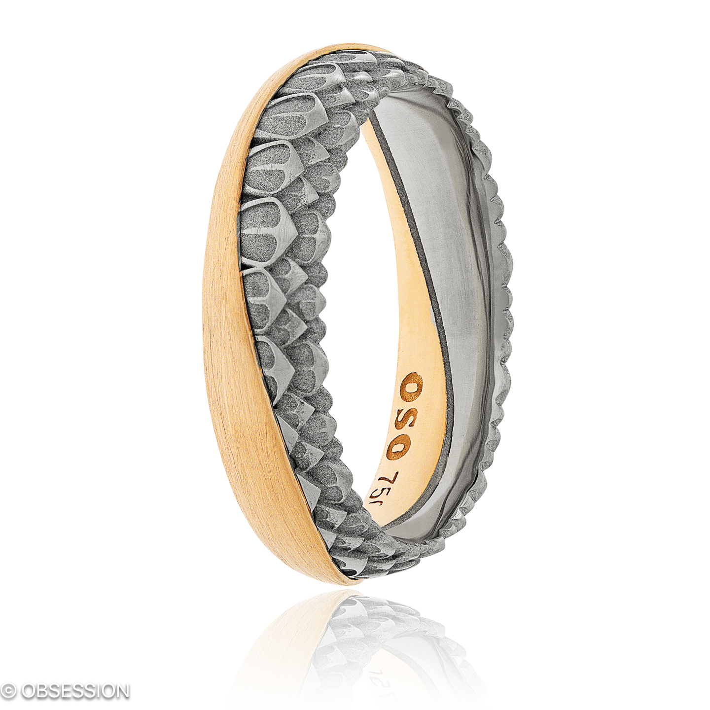 Together Partnerring in Rotgold und Weissgold, mit einer Ringbreite von 6mm und einer Ringgrösse vo…