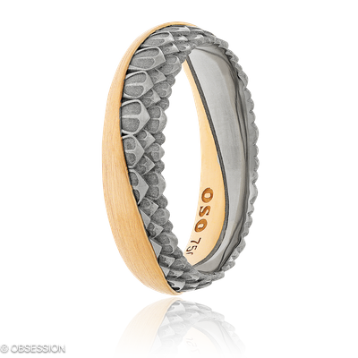 Together Partnerring in Rotgold und Weissgold, mit einer Ringbreite von 6mm und einer Ringgrösse vo…