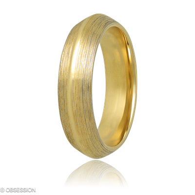 Trinity Partnerring in Gelbgold, mit einer Ringbreite von 6mm und einer Ringgrösse von 62