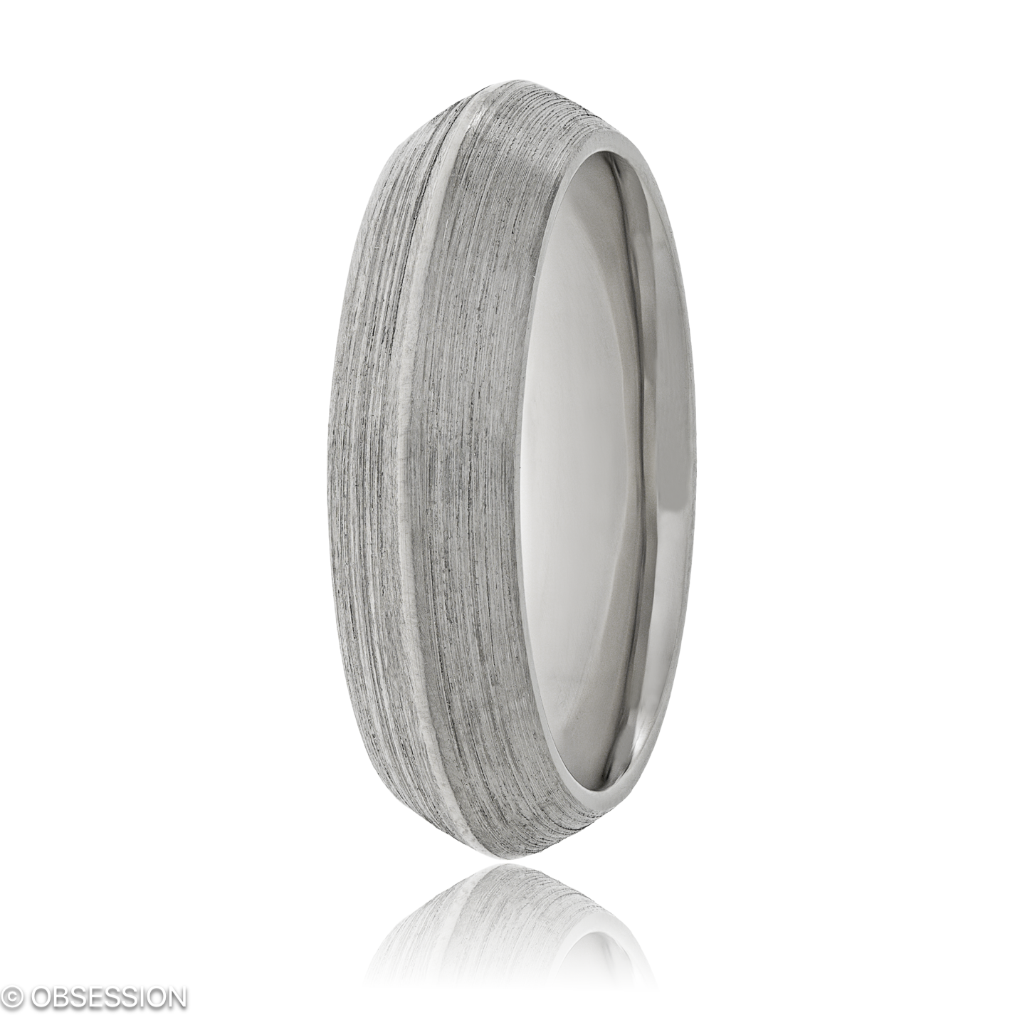 Trinity Partnerring in Weissgold, mit einer Ringbreite von 6mm und einer Ringgrösse von 62