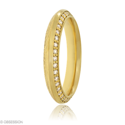 Trinity Partnerring in Gelbgold, mit einer Ringbreite von 3.8mm und einer Ringgrösse von 52