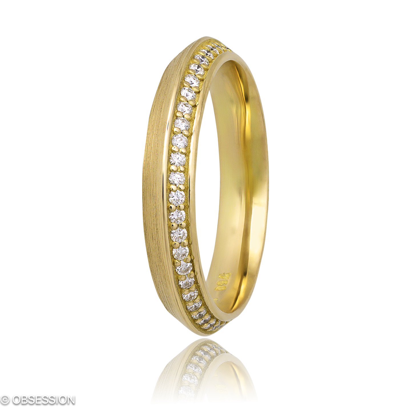 Trinity Partnerring in Gelbgold, mit einer Ringbreite von 3.8mm und einer Ringgrösse von 52