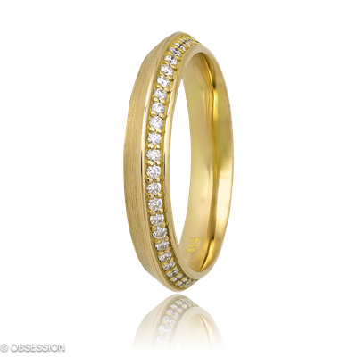 Trinity Partnerring in Gelbgold, mit einer Ringbreite von 3.8mm und einer Ringgrösse von 52