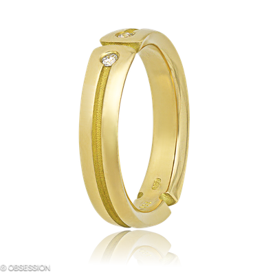 Partnerring Gremlin in Gelbgold mit 4 Brillant FG, vs1-vs2