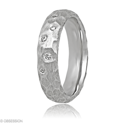 Panthera Partnerring in Weissgold, mit einer Ringbreite von 5mm und einer Ringgrösse von 52