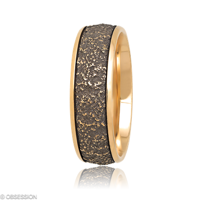 Stone Partnerring in Rotgold, mit einer Ringbreite von 7mm und einer Ringgrösse von 62