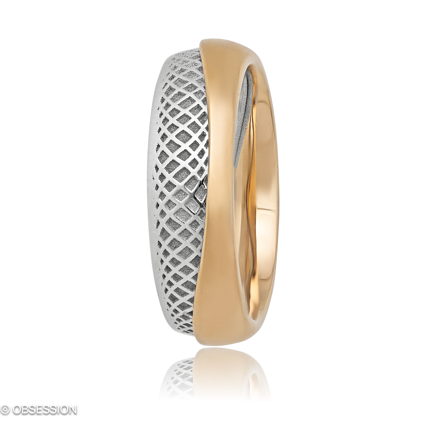 Together Partnerring in Weissgold und Rotgold, mit einer Ringbreite von 6mm und einer Ringgrösse vo…