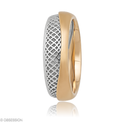 Together Partnerring in Weissgold und Rotgold, mit einer Ringbreite von 6mm und einer Ringgrösse vo…