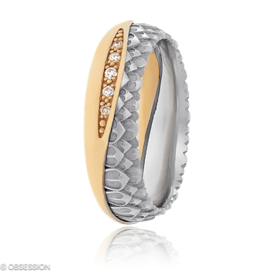 Together Partnerring in Weissgold und Rotgold, mit einer Ringbreite von 6mm und einer Ringgrösse vo…