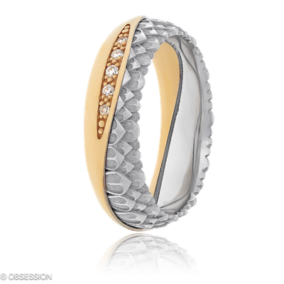 Partnerring Together in Weissgold und Rotgold mit 10 Brillant FG, vs1-vs2