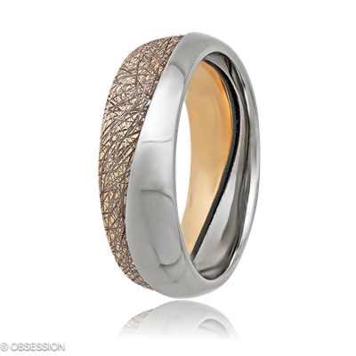 Partnerring Together in Rotgold und Weissgold, in der Ausführung ohne Edelsteine, ohne Brillanten