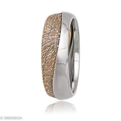 Together Partnerring in Rotgold und Weissgold, mit einer Ringbreite von 7mm und einer Ringgrösse vo…