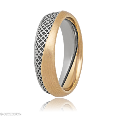 Partnerring Together in Weissgold und Rotgold, in der Ausführung ohne Edelsteine, ohne Brillanten