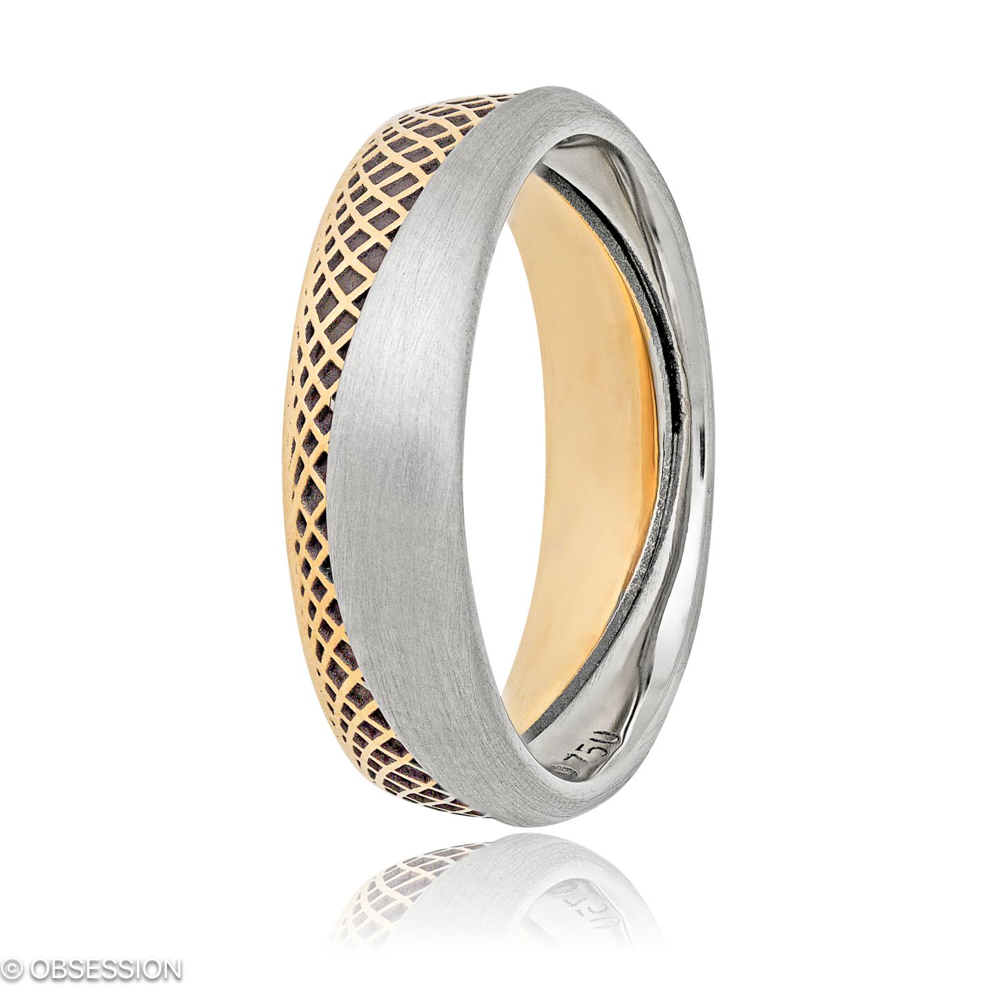 Together Partnerring in Rotgold und Weissgold, mit einer Ringbreite von 6mm und einer Ringgrösse vo…