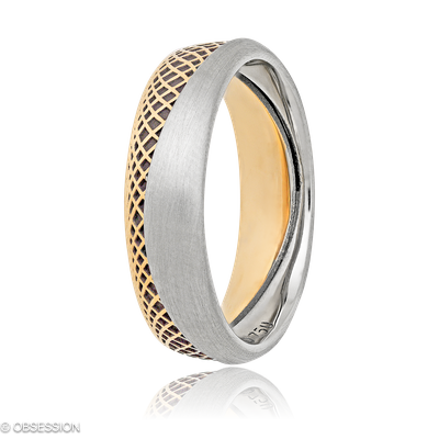 Together Partnerring in Rotgold und Weissgold, mit einer Ringbreite von 6mm und einer Ringgrösse vo…