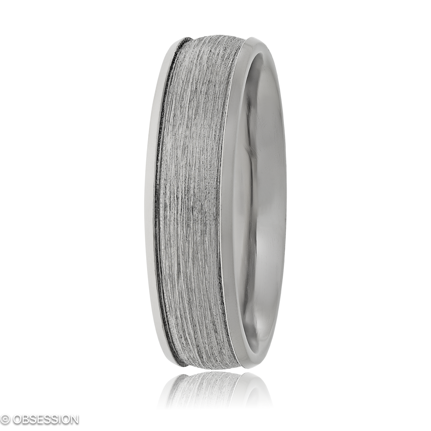 Zaubergarten Partnerring in Weissgold, mit einer Ringbreite von 6mm und einer Ringgrösse von 62
