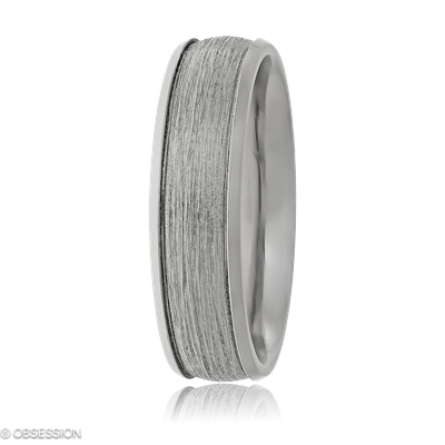 Zaubergarten Partnerring in Weissgold, mit einer Ringbreite von 6mm und einer Ringgrösse von 62