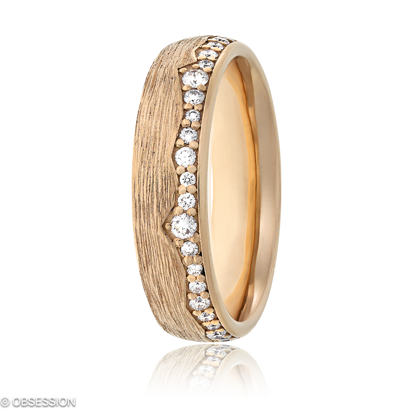 Zaubergarten Partnerring in Rotgold, mit einer Ringbreite von 5mm und einer Ringgrösse von 52